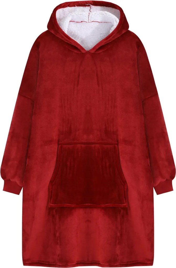 Deka s rukávmi HOODIE bordová
