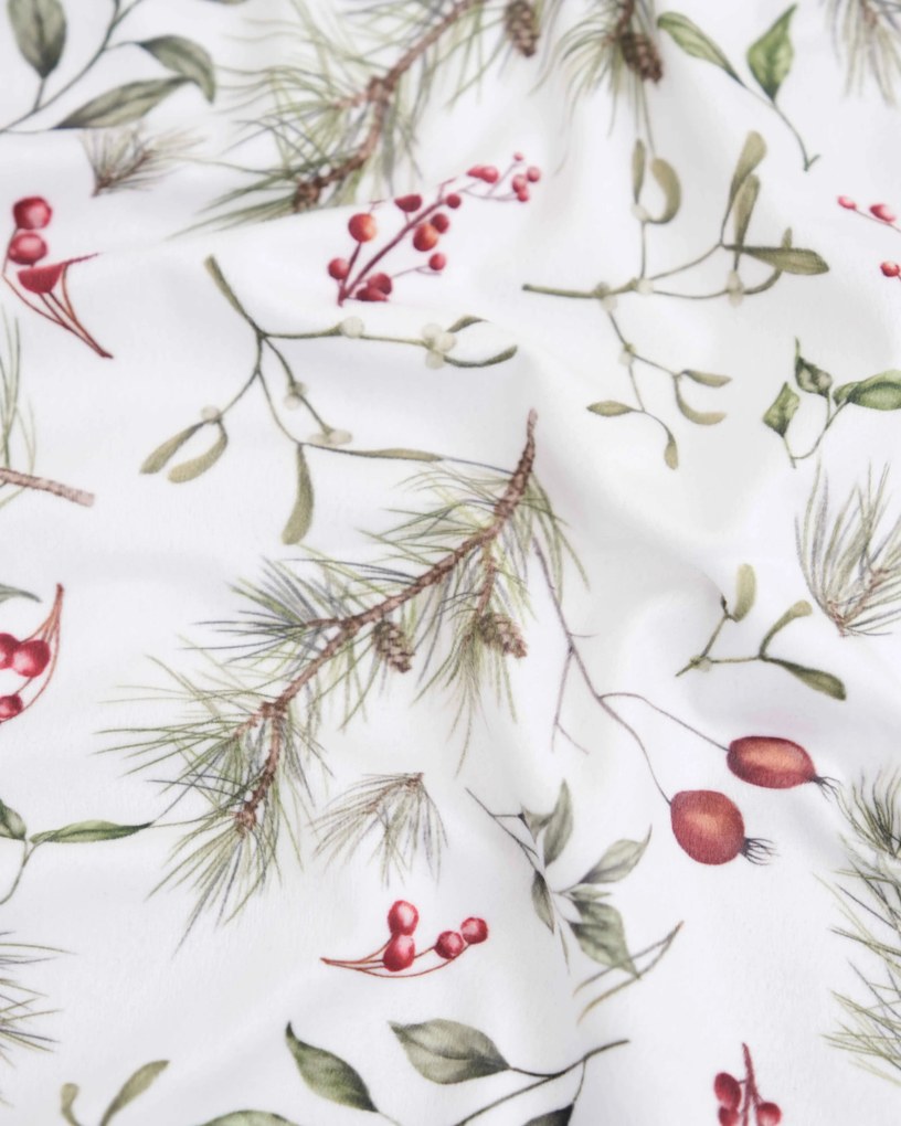 Vianočná obliečka na vankúšik Velvet 40 × 40 cm - Cezmíny biele