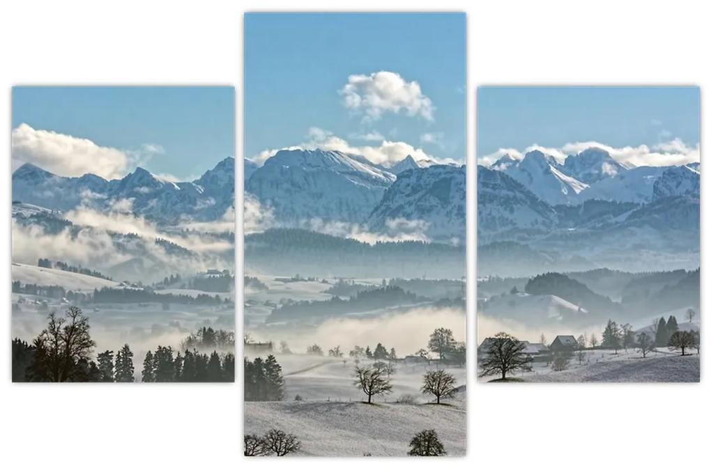 Obraz zasnežených hôr (90x60 cm)