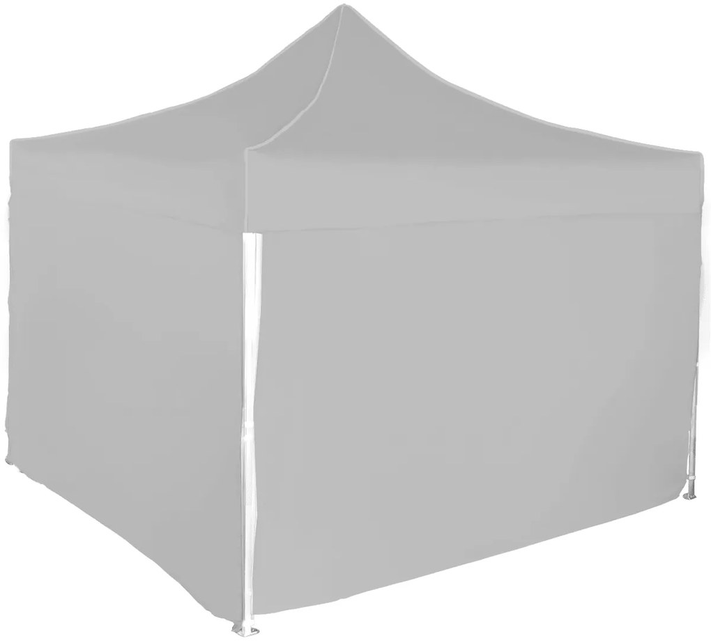 Rýchlorozkladací nožnicový stan 3x3m – hliníkový, 4 bočné plachty, Sivá / antracitová