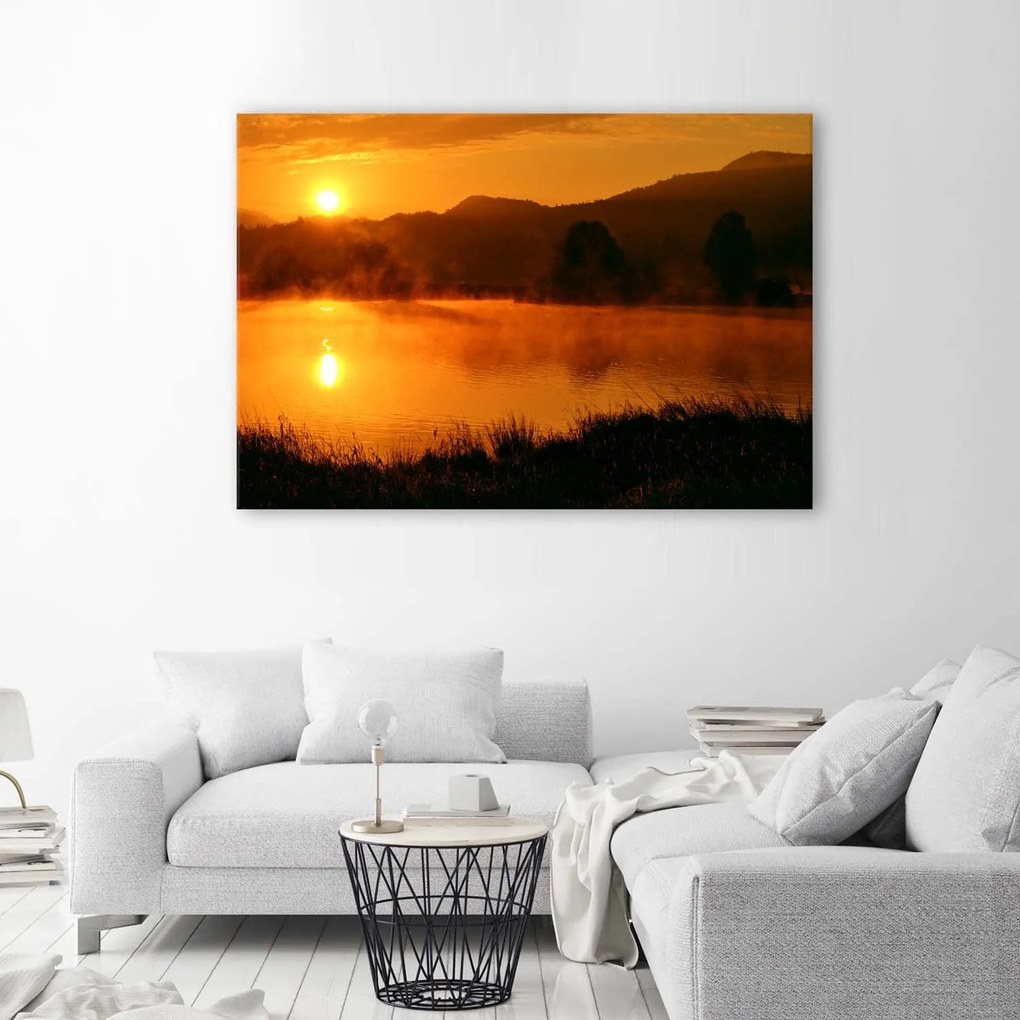 Gario Obraz na plátne Západ slnka nad horami Rozmery: 100 x 70 cm
