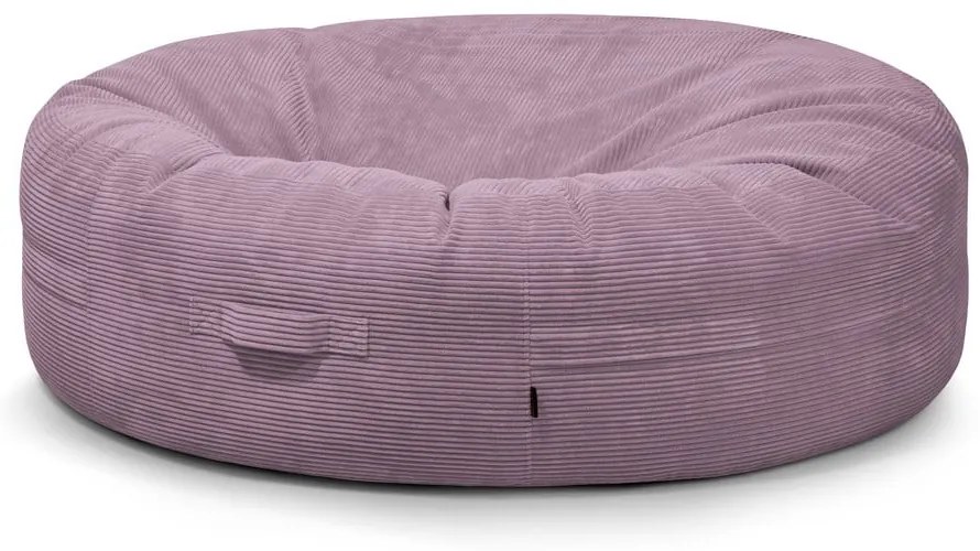 Fialový menčestrový sedací vak Roll 190 – SLOWDOWN