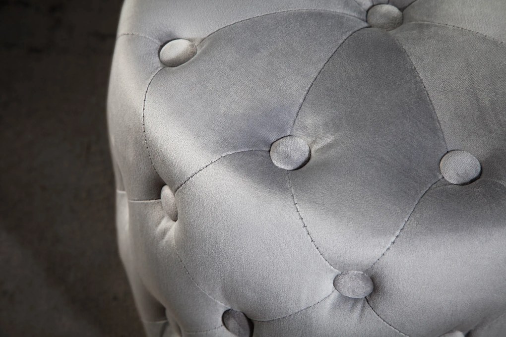 Taburetka moderná baroková 35cm šedá zlatá