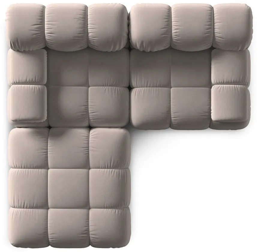 Svetlohnedá zamatová modulárna rohová pohovka (variabilná) Bellis – Micadoni