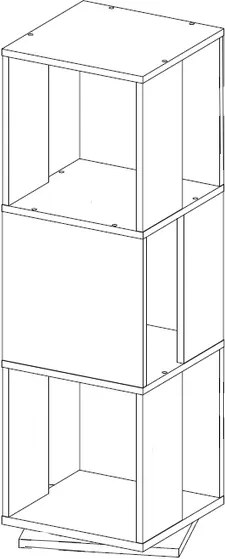 Otočný regál Tower, šedý betón
