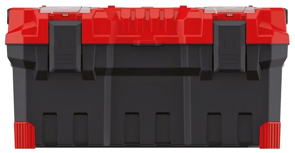 Kufor na náradie s kovovým držadlom 55,4 × 28,6 × 27,6 cm, červená