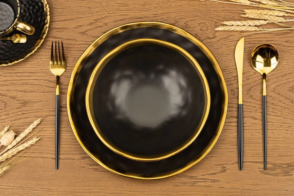 Keramická súprava tanierov Lissa Black Gold 2ks