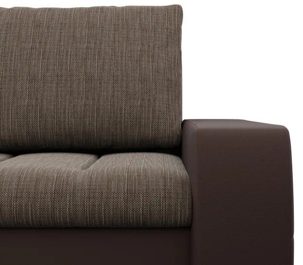 Rohová rozkladacia sedačka AURORA ľavá hnedá / cappuccino