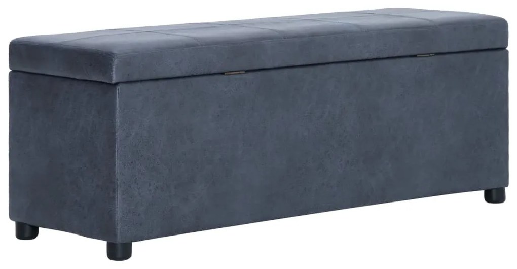 vidaXL Lavica s úložným priestorom 116 cm sivá umelá semišová koža