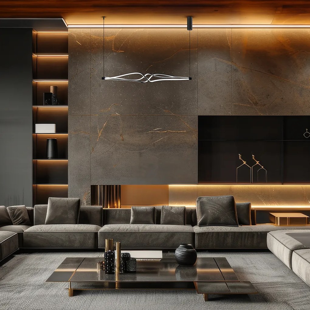 Závesné LED svietidlo Twister, 1x LED 56w, 4000k, b