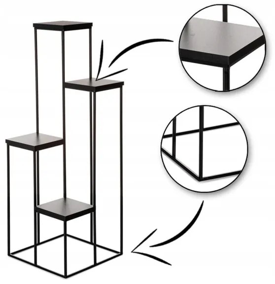 Stojan na kvety KASKADA 110x40 čierna