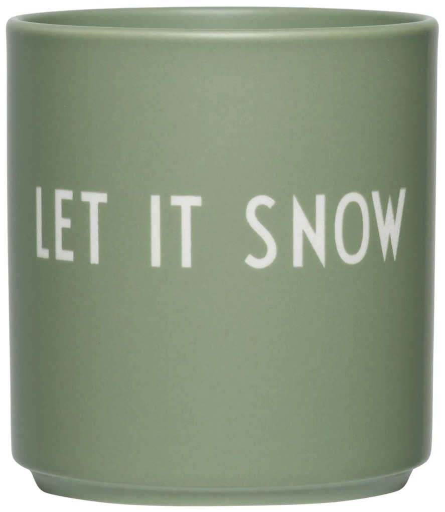 DESIGN LETTERS Porcelánový hrnek Green Let it snow 300 ml