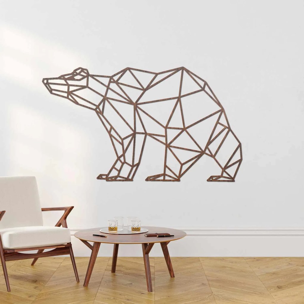 Drevený obraz na stenu Geometrický medveď | BRUKO: HDF - Javor 60 x 34 cm 4399-83168 HDF0244