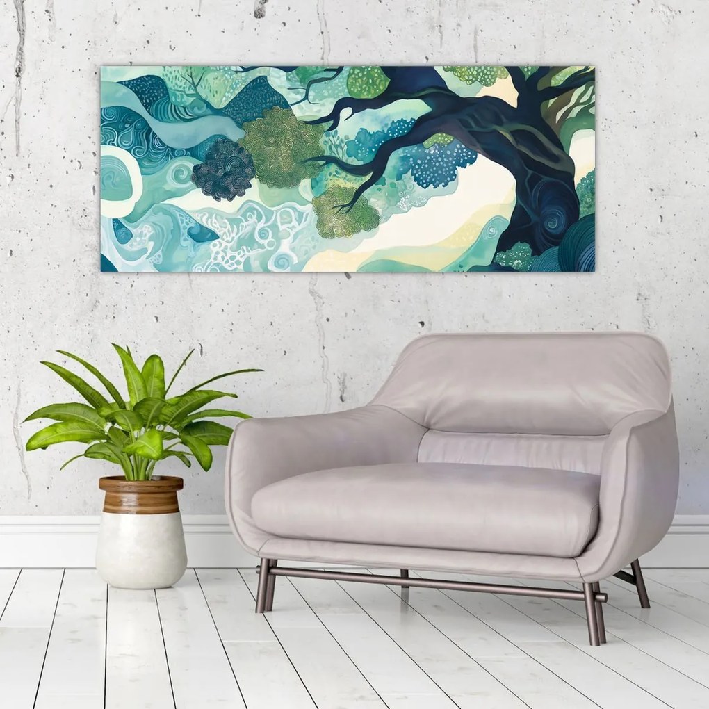 Obraz – Zelená koruna stromu života (120x50 cm)