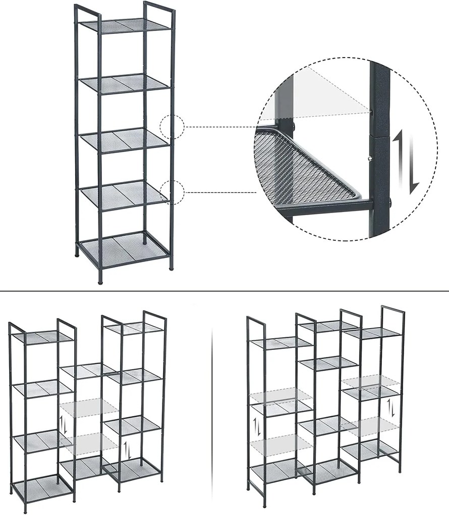 Regál Debra 128 cm černý