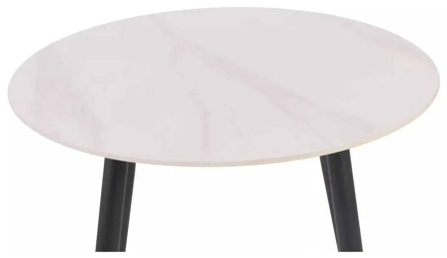 Jedálenský stôl Rion - priemer 90 cm, mramor / čierna