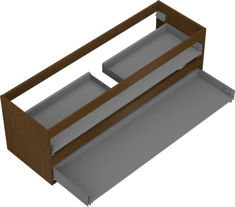 Mexen Box-A, závesná skrinka 140 cm, 2 zásuvky, orech, 91AX0-1400-470-2-86