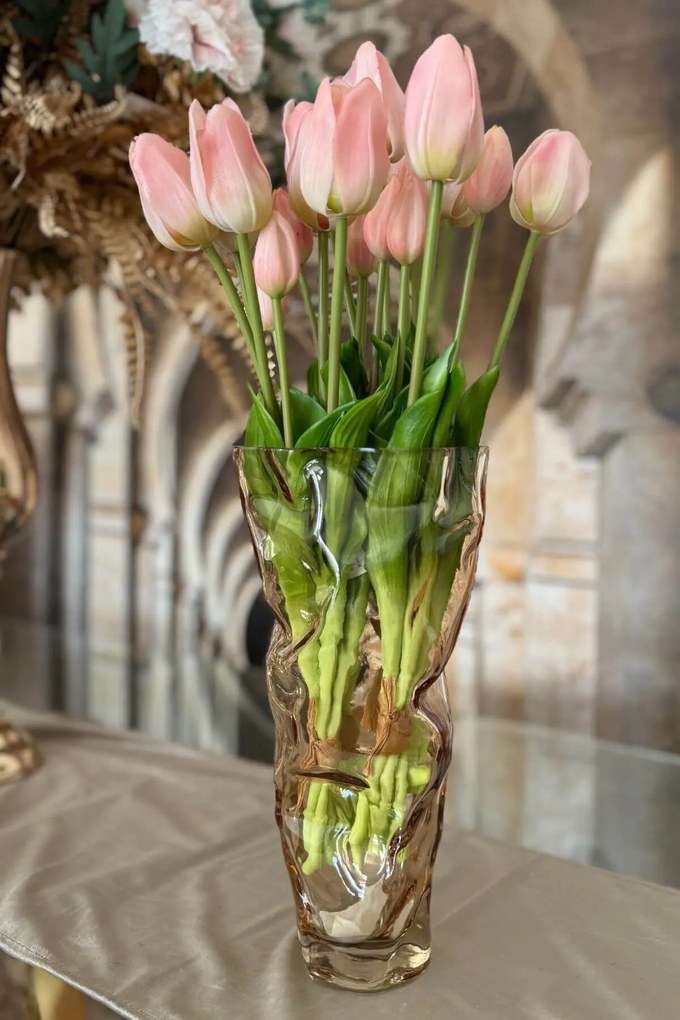 Dizajnová sklenená váza 32cm