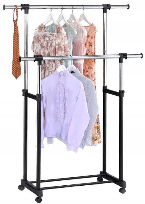 Vešiakový stojan na kolieskach OTTO BIS čierny