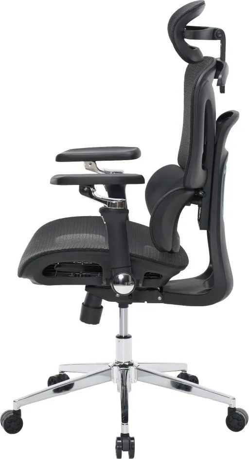 Kancelárska ergonomická stolička PORTE II — sieťovina, čierna