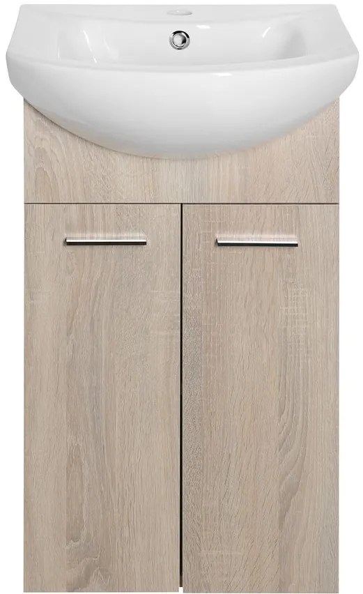 Aqualine Sapho, ZOJA umývadlová skrinka 42x74x25cm, dub platin, 51144