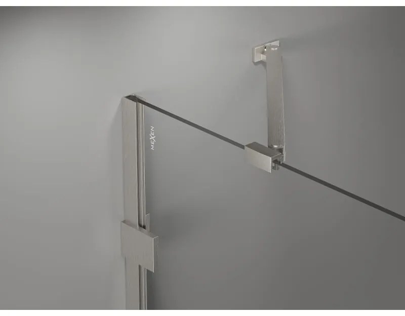 Mexen Lunar Duo, výklopný sprchový kút 80 x 80 cm, 8mm číre sklo, oceľový profil, 834-080L-080P-97-00