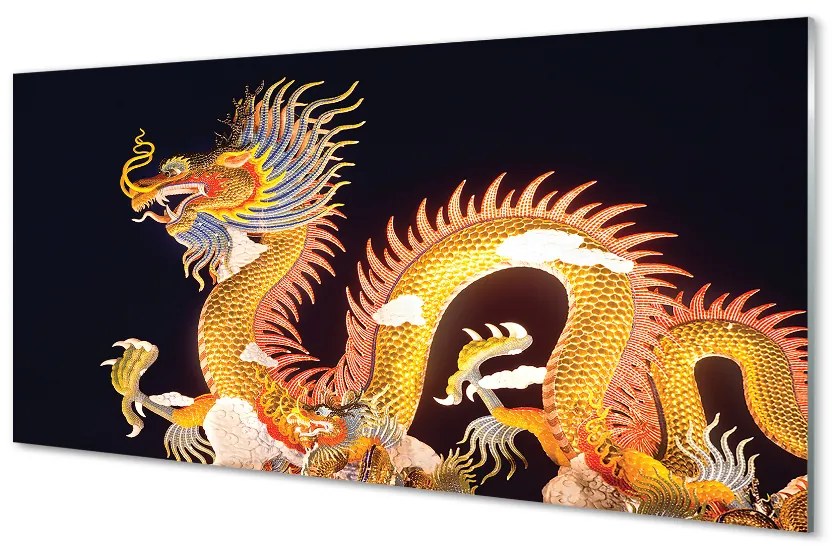 Obraz plexi Golden japanese dragon 100x50 cm 2 Prívesky