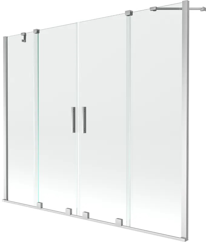 Mexen Velar Duo, 2-krídlová posuvná vaňová zástena 200 x 150 cm, 8mm číre sklo, chrómový profil, 896-200-000-02-01