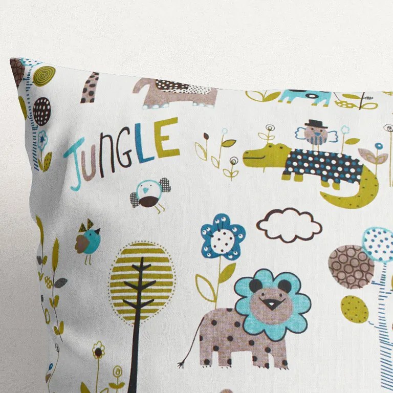 Goldea detská bavlnená obliečka na vankúš - jungle 40 x 40 cm