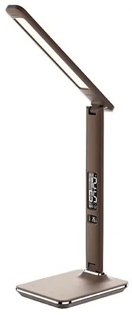 Solight WO45-H - LED stolná lampa s displejom LED/9W/230V hnedá