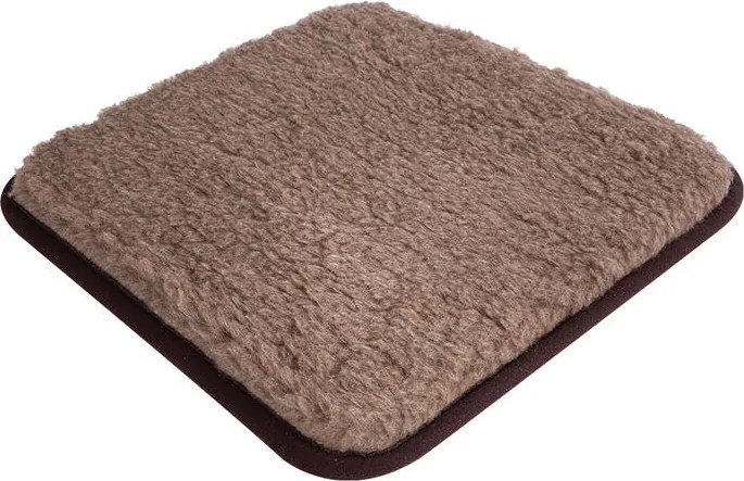 Podsedák z ovčej vlny hnedá 1 ks