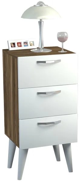 Nočný stolík BELLINI 80x40 cm hnedá/biela