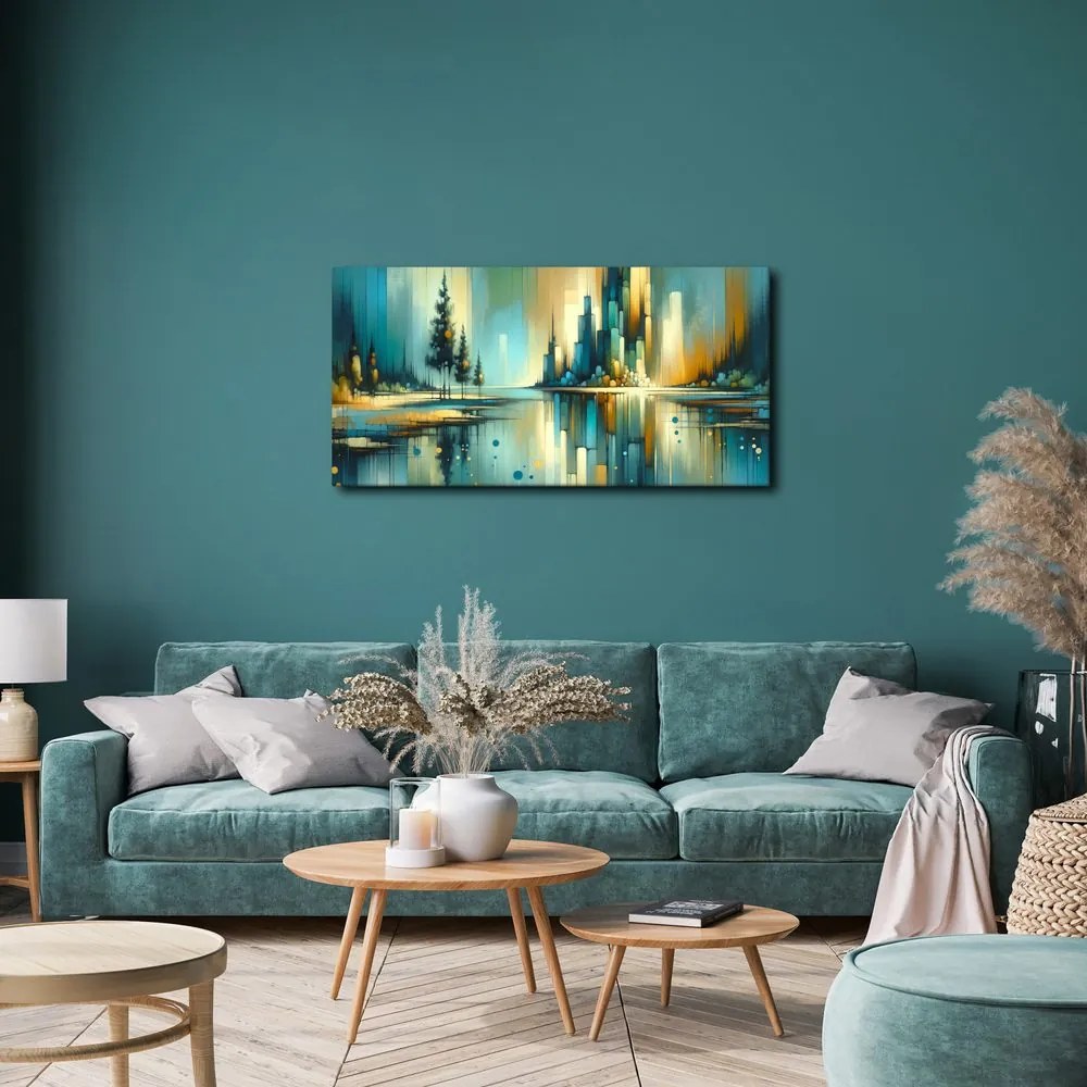 Obraz moderné panoráma s jazerom
