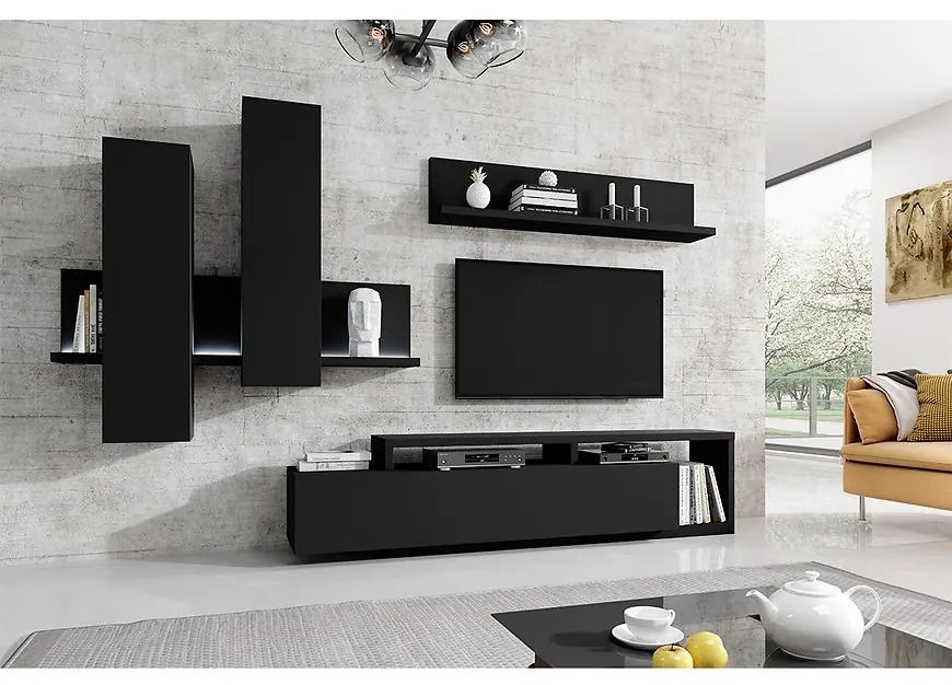 Obývacia stena Bota 09 čierna supermat