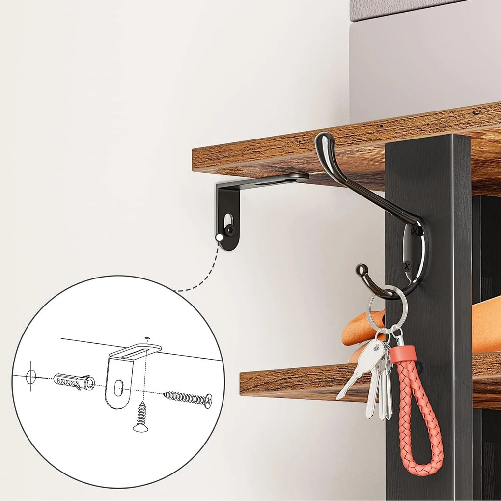 Botník Vasagle Kloudy 50 cm černý/hnědý