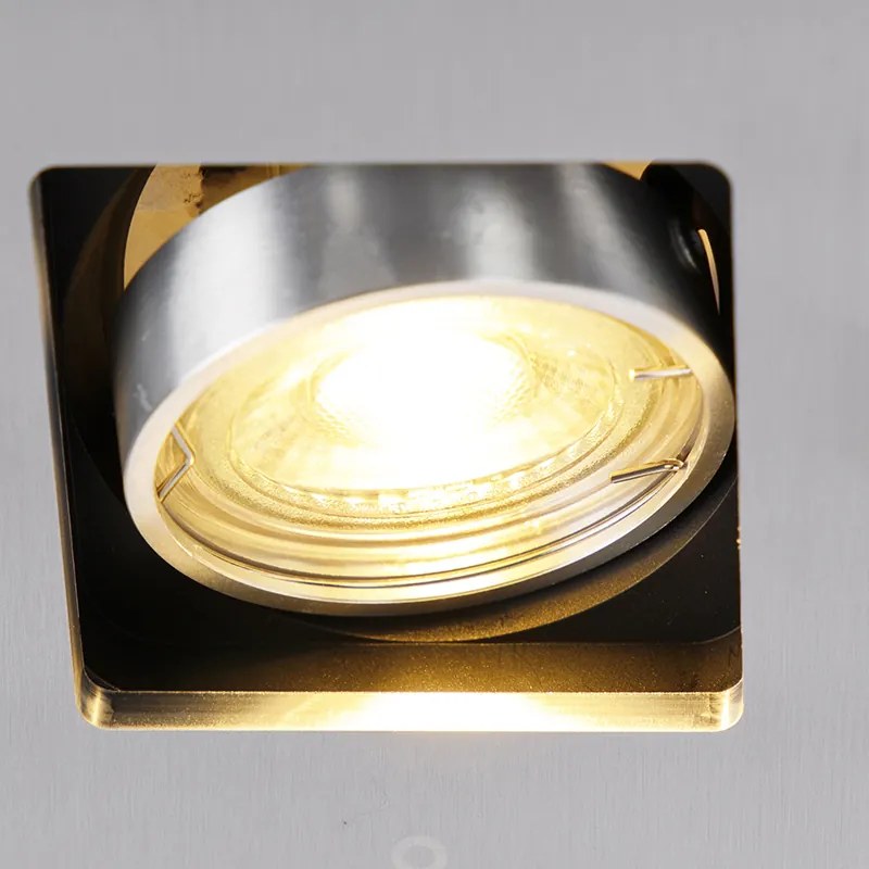 Sada 6 moderných zapustených bodových svetiel hliníkových otočných a naklápacích GU10 50mm - Qure