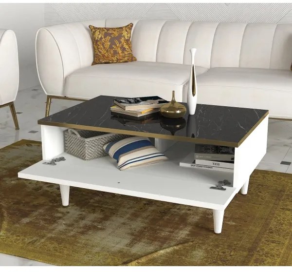 Konferenčný stolík RAVENNA 60x90 cm biela