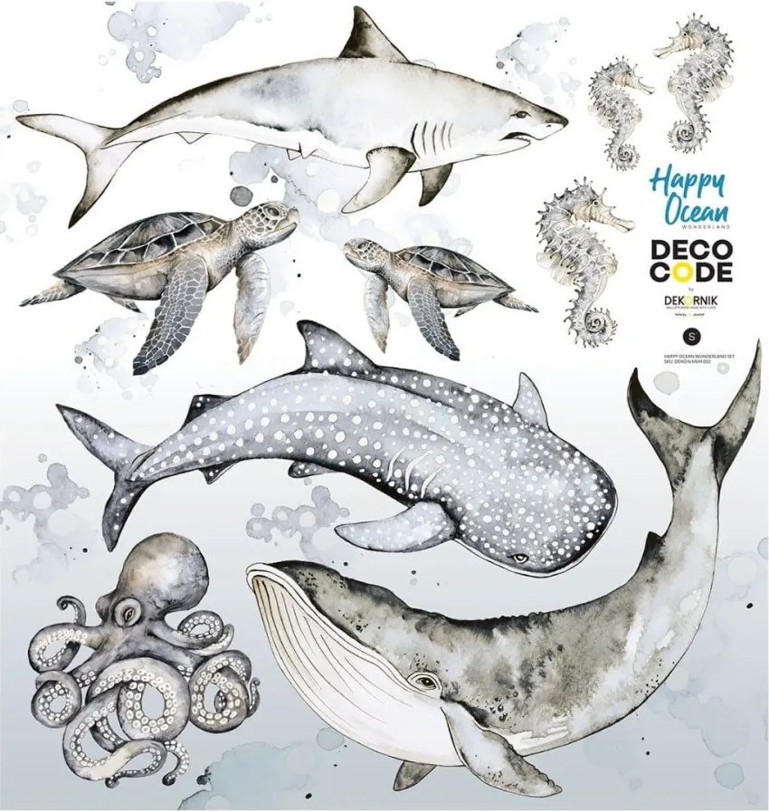 Samolepka do detskej izby šťastná ríša divov oceán L