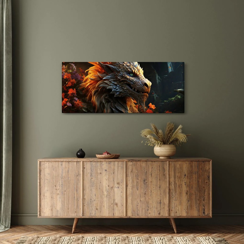 Obraz - Drak (120x50 cm)