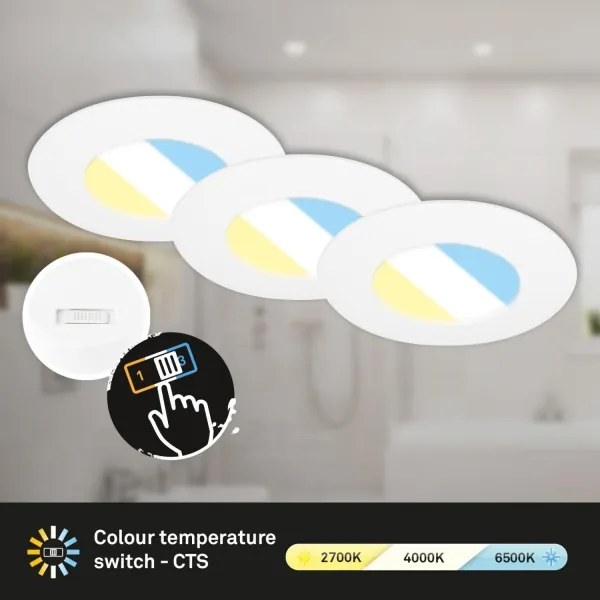 Briloner 7598036 -SADA 3x LED Koupelnové podh. svítidlo LED/4,9W/230V IP44 biela