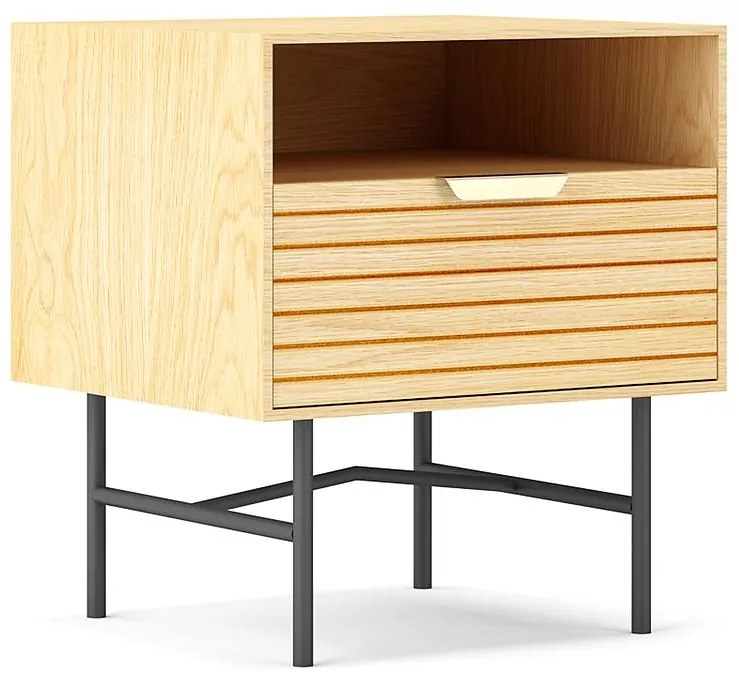 Nočný stolík Bassel 2521 45x40x50 prírodný/čierna