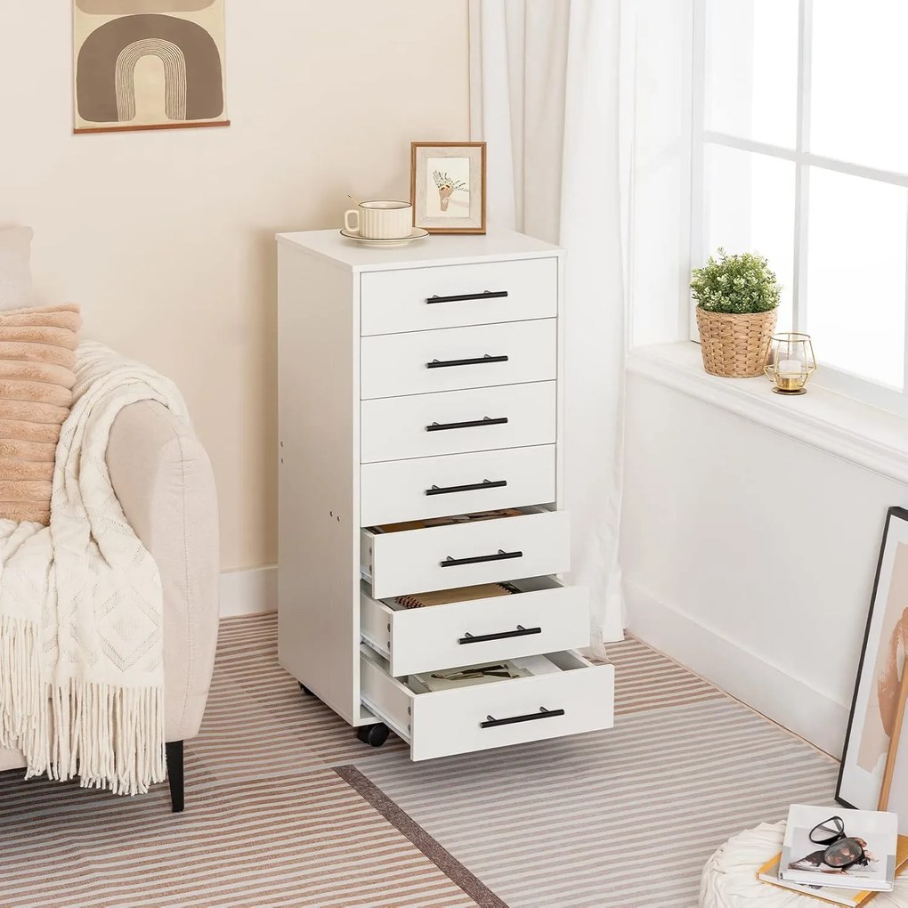 Pojízdný kancelářský kontejner Vasagle Dovi bílý