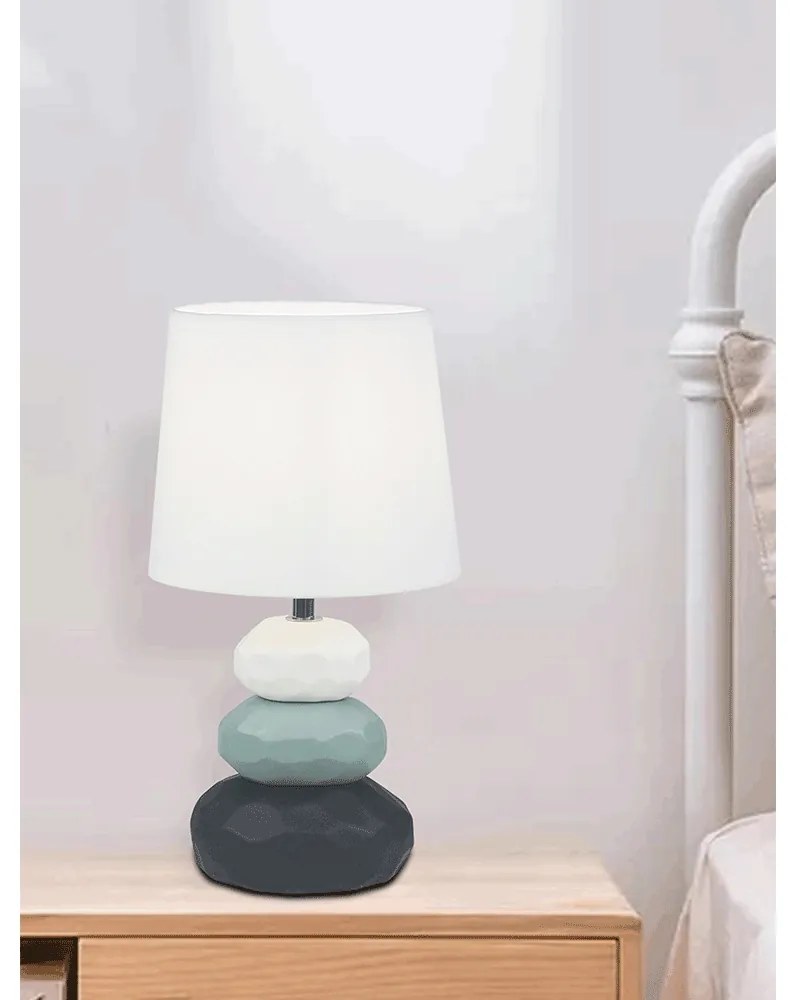 Stolná lampa Lenus - biela / modrá / čierna