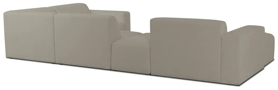 Svetlohnedá rohová pohovka z textílie buklé (do "U") Roxy – Scandic