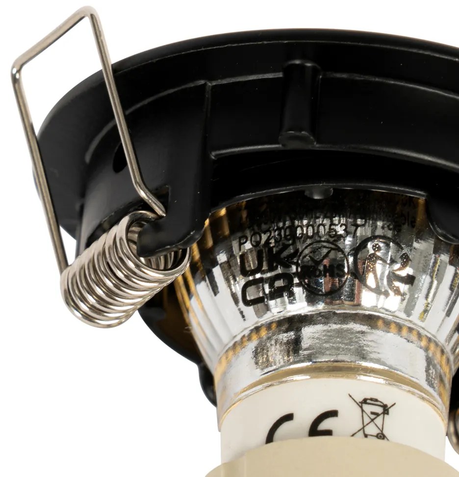 Sada 12 vstavaných bodových svetiel čiernych GU10 35 mm - Edu