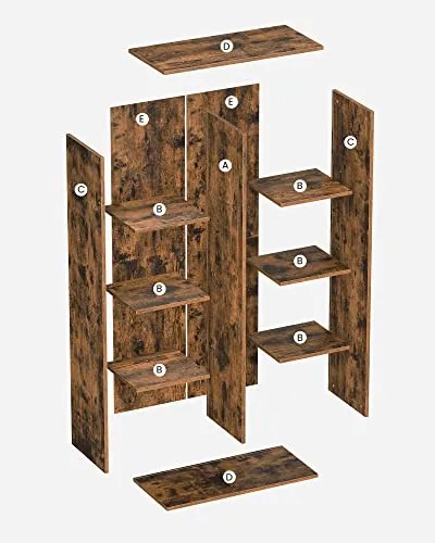 Knižnica s 8 priehradkami VASAGLE LBC024T01