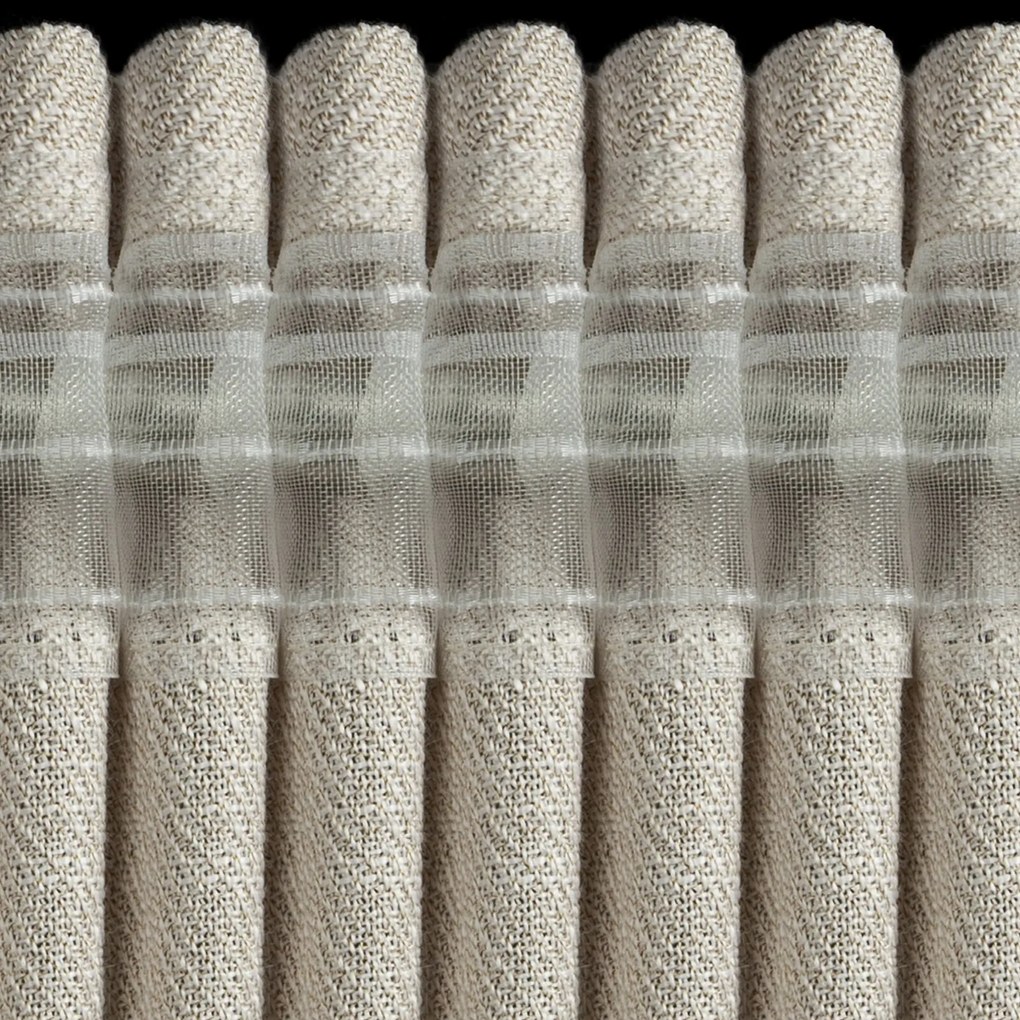 ZÁVES NA PÁSKE LEYA 140X270 CM TMAVOBÉŽOVÁ