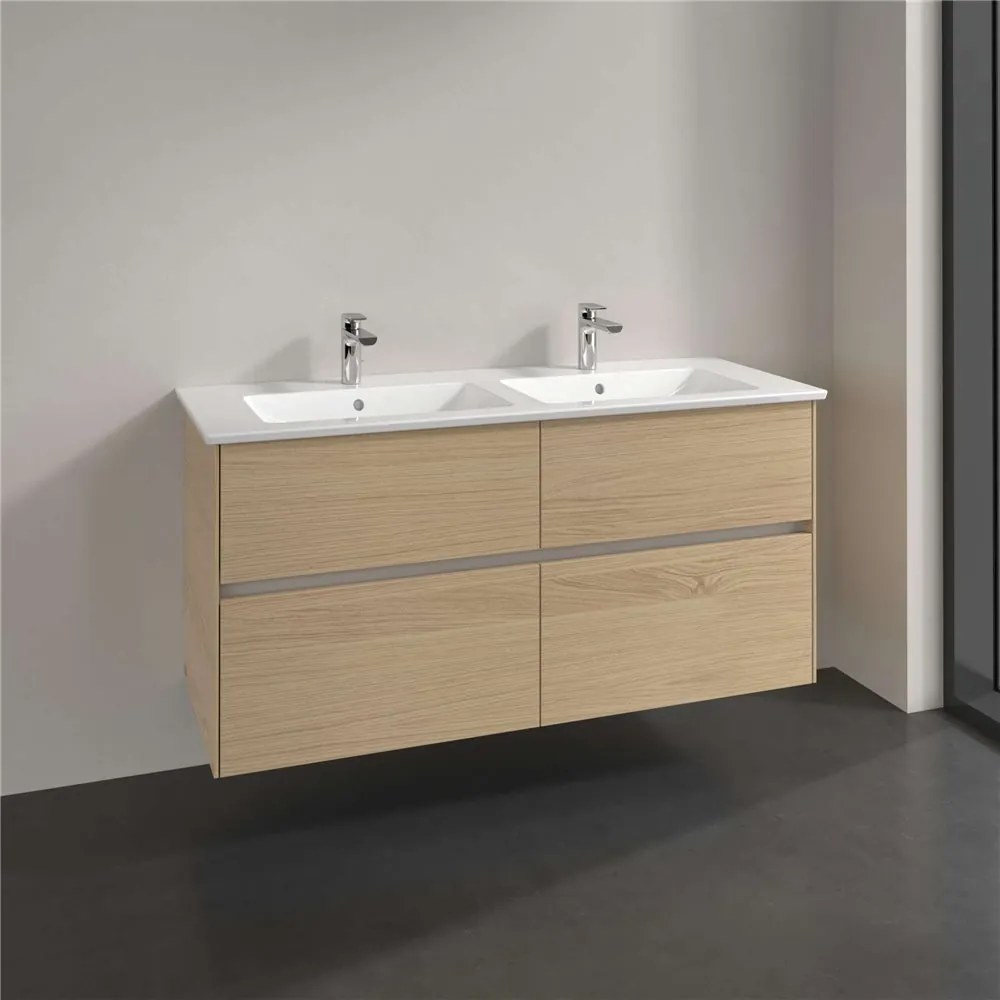 VILLEROY &amp; BOCH Collaro závesná skrinka pod dvojumývadlo, 4 zásuvky, 1261 x 480 x 610 mm, Nordic Oak, C14700VJ