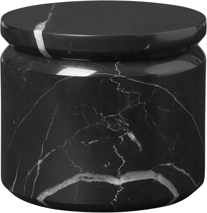 Čierna mramorová úložná dóza Blomus Marble, ø 9 cm