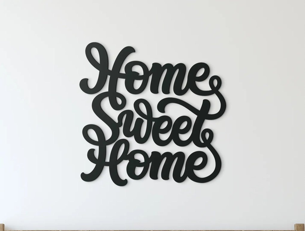 drevko Nálepka na stenu Home Sweet Home Rozmer obrazu: 40 x 40,5 cm, Farba dekorácie: Čierna